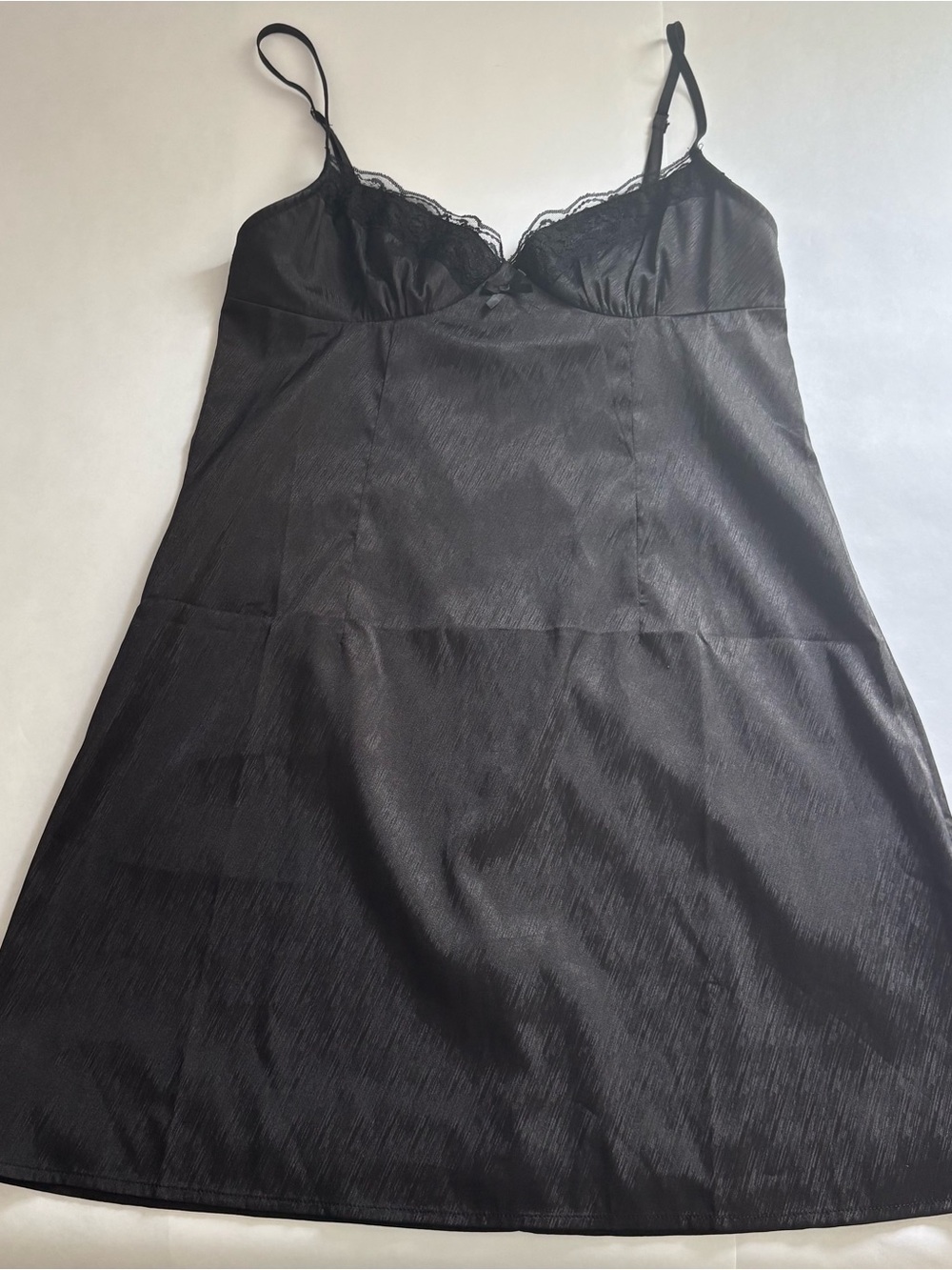 Princess Polly Black Lace-Trim Slip Mini Dress